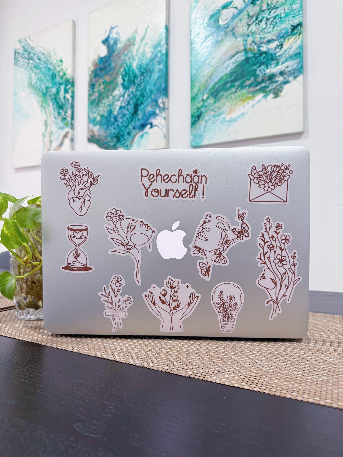 Pehechaan Yourself Line Art Stickers (Pack of 4)